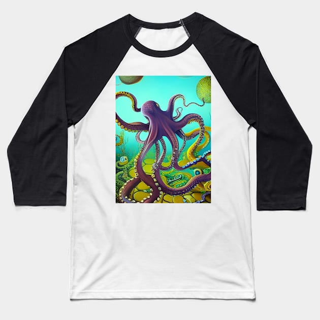 Octopus's Garden Baseball T-Shirt by LyndiiLoubie